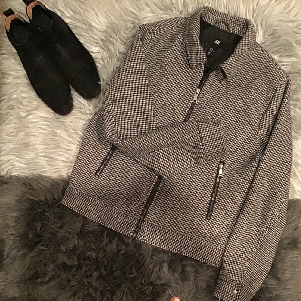 H&M Bomber Mens Size Medium, Blk Dress Shoes 9